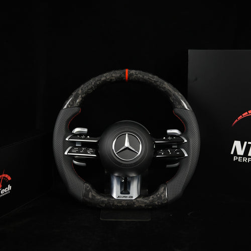Forged Carbon Lenkrad (Schmiedekohle) – Mercedes Klasse A, C, E, CLA, GLA, GLE, GLS ab Bj. 2018+
