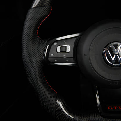 Vorrätiges schwarzes Carbon-Lenkrad, Shift-LEDs – VW Golf 7 GTI R, Polo, Scirocco, Tiguan (2013+)