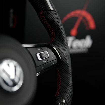 Vorrätiges schwarzes Carbon-Lenkrad, Shift-LEDs – VW Golf 7 GTI R, Polo, Scirocco, Tiguan (2013+)