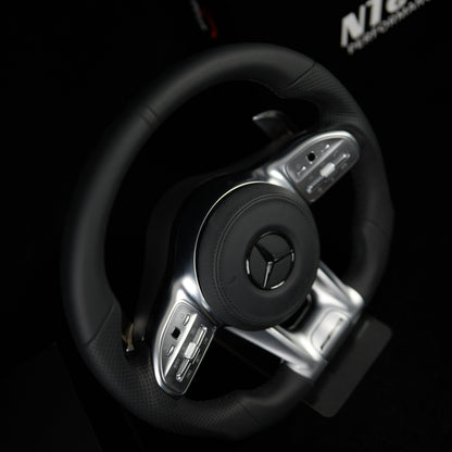 Mercedes Vollleder-Lenkrad in Schwarz – Klasse A, B, C, E, CLA, GLA, GLB, GLE ab Bj. 2018+