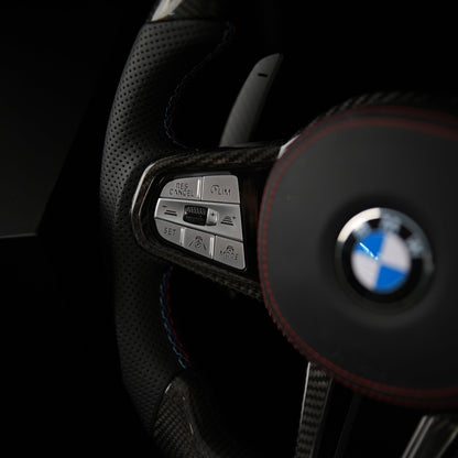 Volant en Stock Carbone tressé noir cuir perforé noir garniture carbone tressé noir Alcantara BMW Série G 2019+
