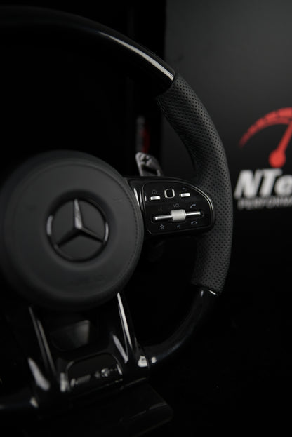 Volant Noir Laqué en Stock Mercedes Classe A B C E CLA GLA GLB GLE 2018+