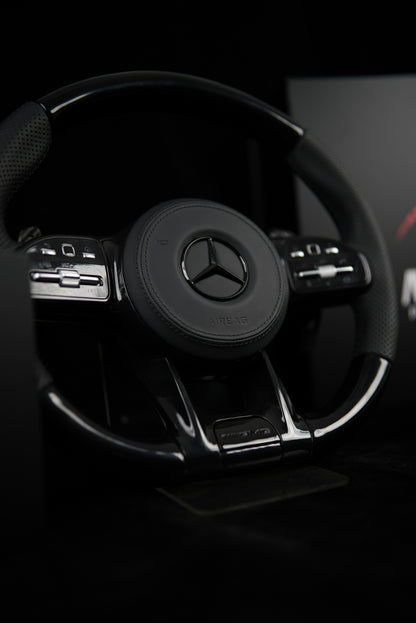 Volant Noir Laqué en Stock Mercedes Classe A B C E CLA GLA GLB GLE 2018+